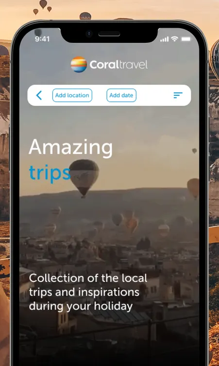 coral travel app phone by the story