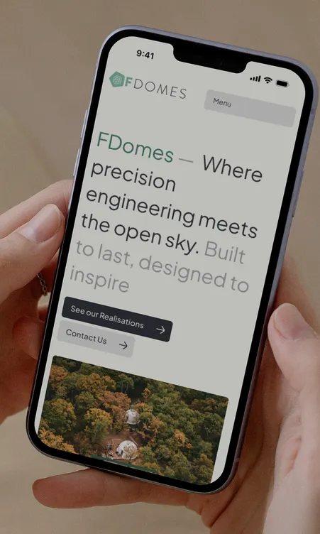 fdomes website on phone screen