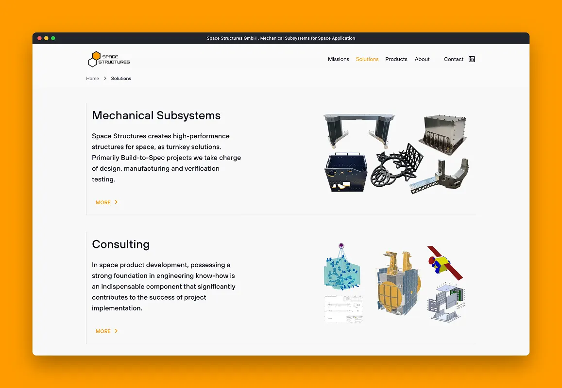 mockup space structures website mechanical subsystems 