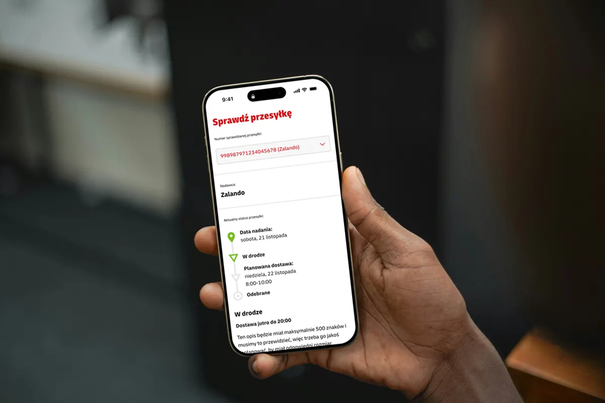 iPhone dhl aplikacja widok ekranu