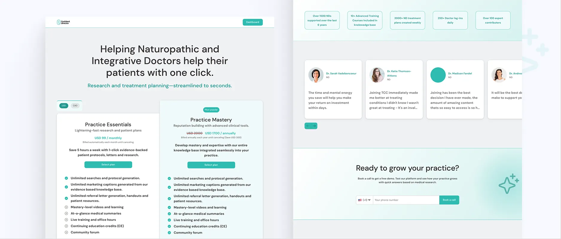 confident clinician design by the story